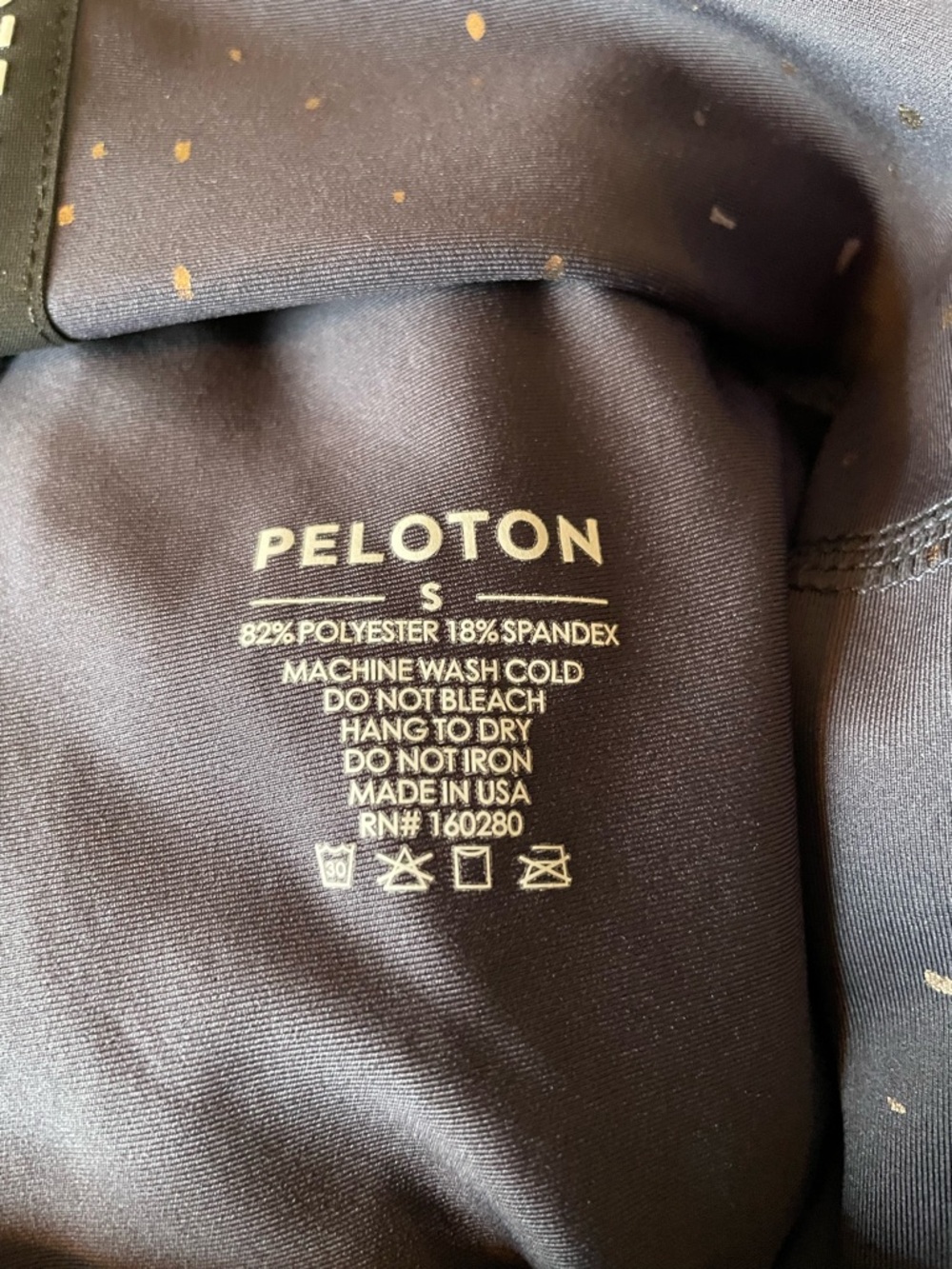 Peloton Show Up Navy Gold Sparkle High Rise Leggings Athletic Workout Yoga S - Picture 5 of 6